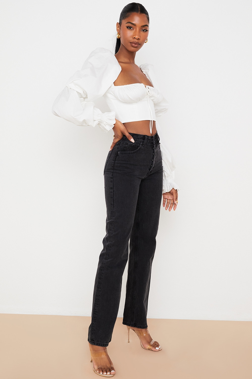 Yara  Black Vintage Fit High Waist Jeans — image 3
