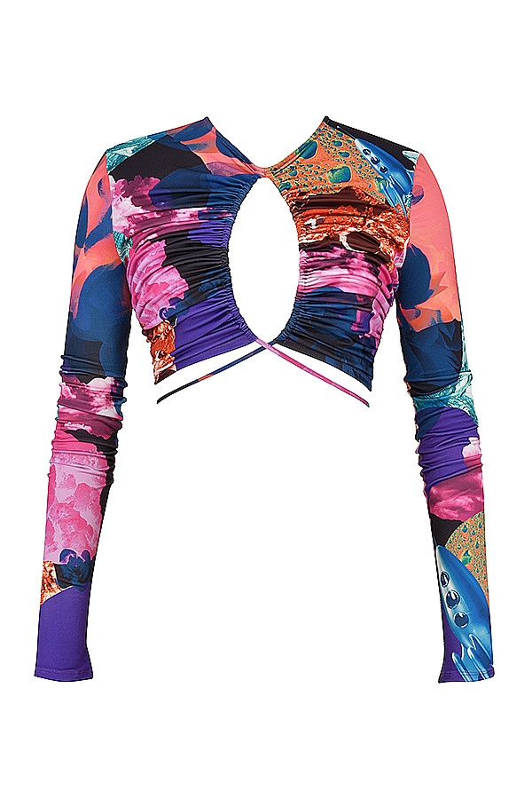 Siren Mistress Rocks  Collage Print Keyhole Cropped Top - SALE — image 12