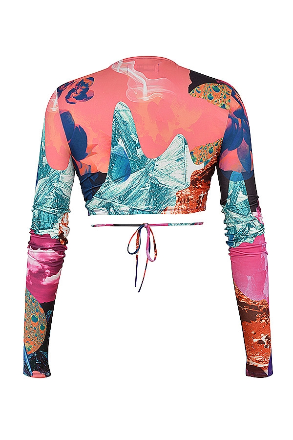 Siren Mistress Rocks  Collage Print Keyhole Cropped Top - SALE — image 14