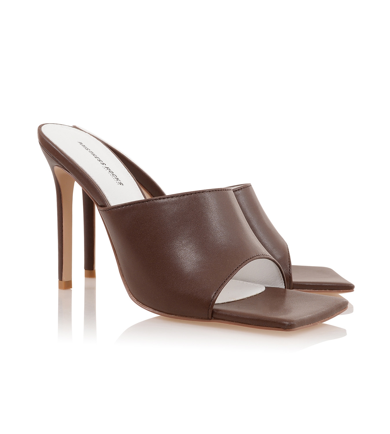 Dream Scene Mistress Rocks  Chocolate Square Toe Mules - SALE — image 6