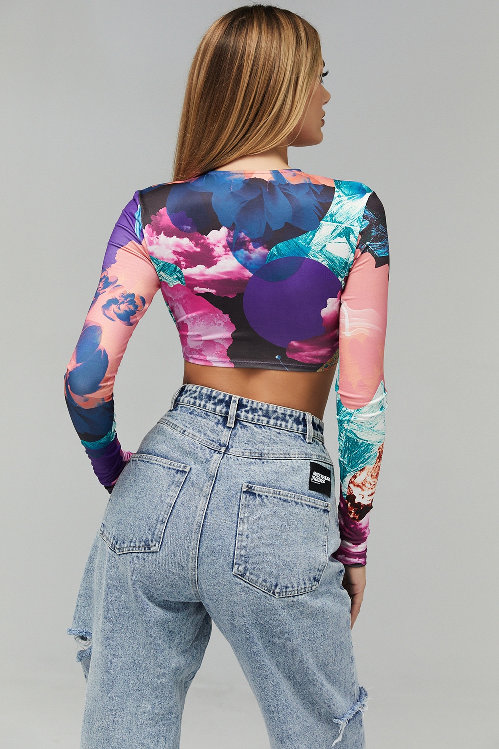 Siren Mistress Rocks  Collage Print Keyhole Cropped Top - SALE — image 8