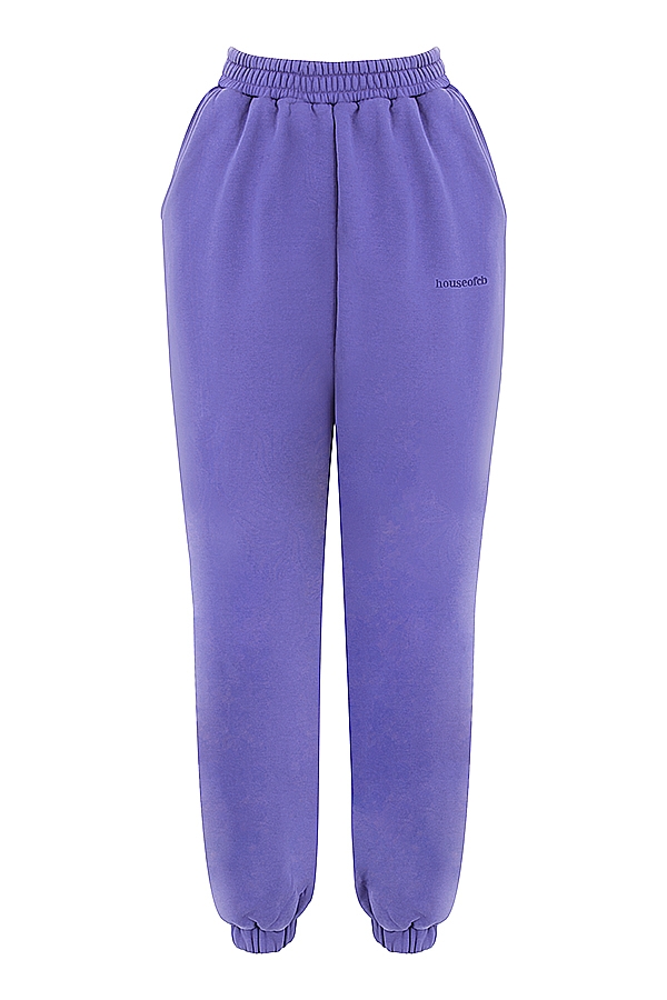 Sky  Purple Fleece Back Jogging Trousers — image 7