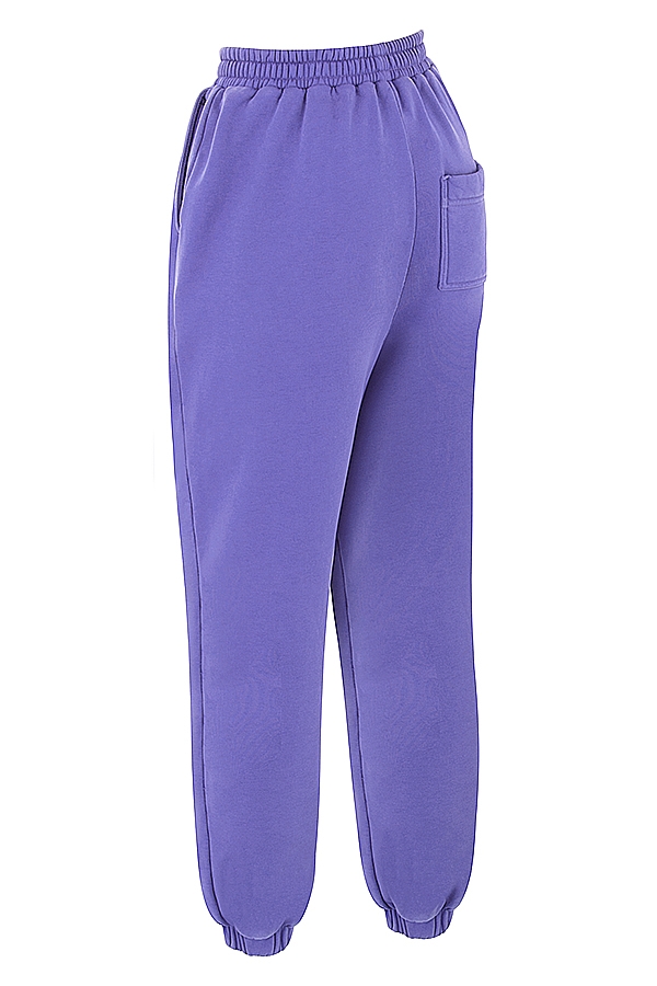 Sky  Purple Fleece Back Jogging Trousers — image 8