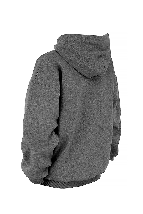 Halo  Dark Grey Cotton Fleece-Back Oversized Hoodie — image 9
