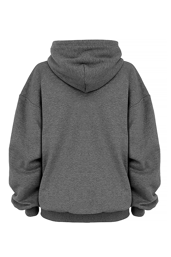 Halo  Dark Grey Cotton Fleece-Back Oversized Hoodie — image 10