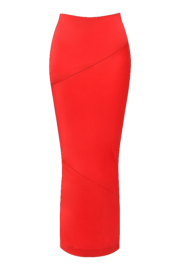 Colette  Scarlet Satin Low Waist Midi Skirt — image 11