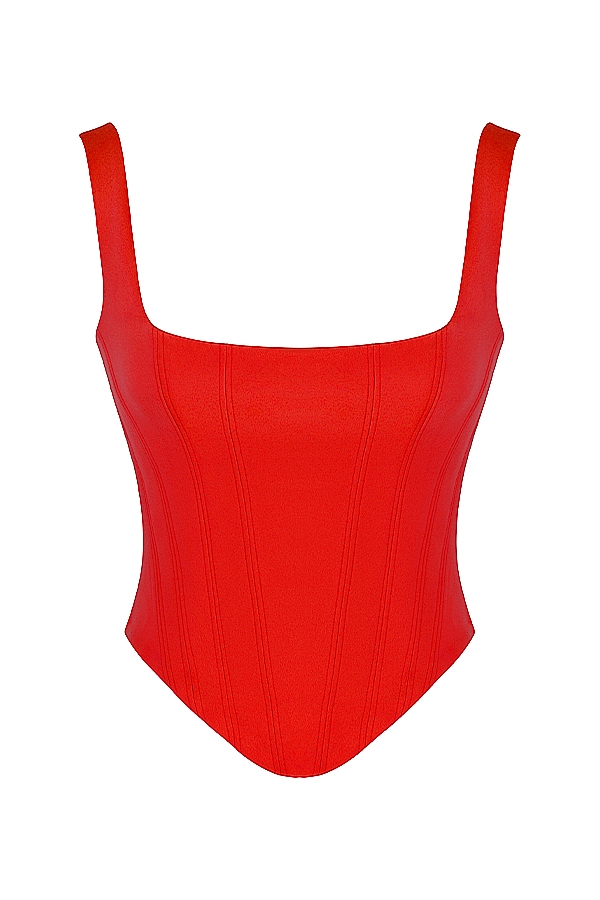 Rafa  Scarlet Satin Longline Corset — image 15