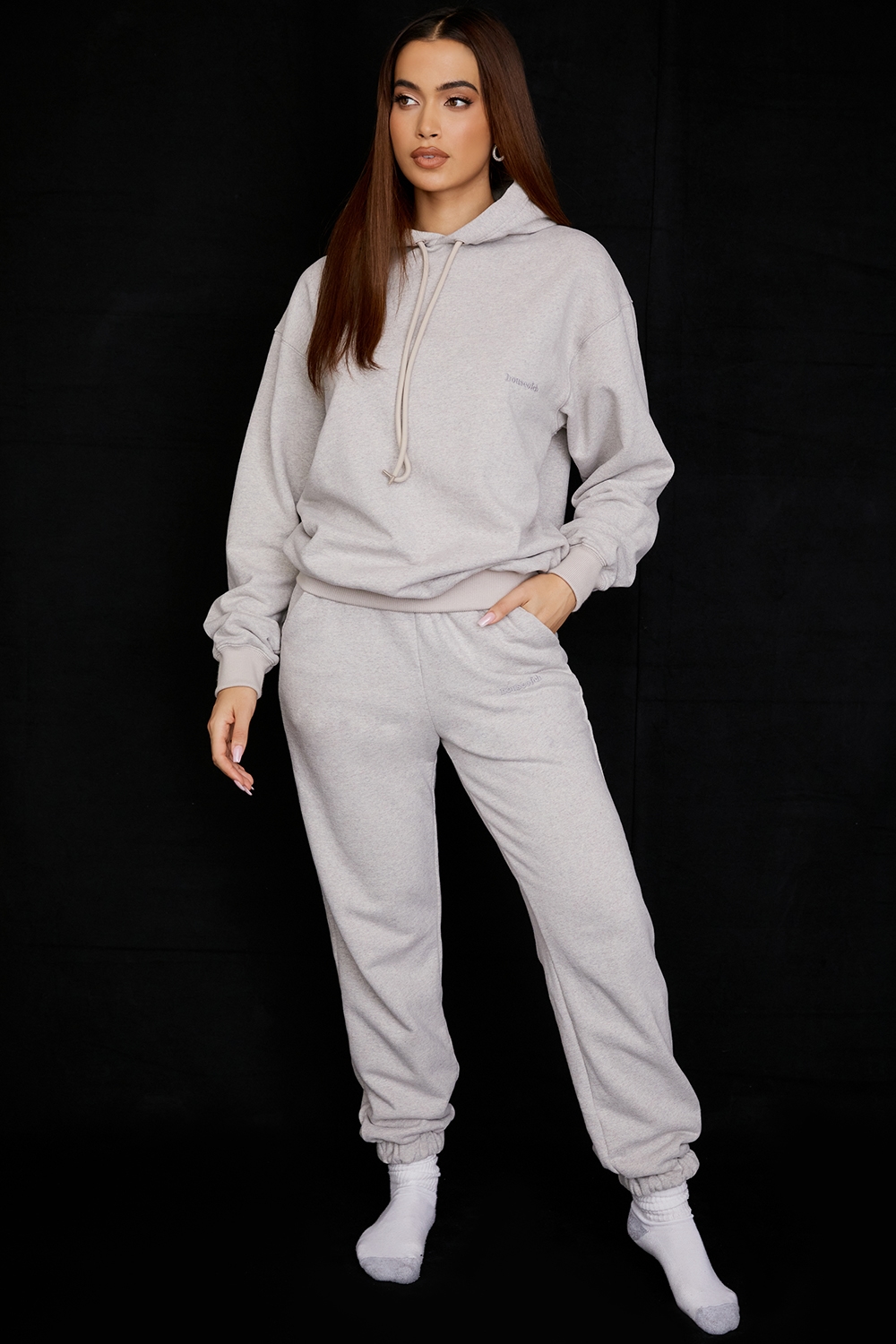 Sky  Light Grey Fleece Back Jogging Trousers — image 3