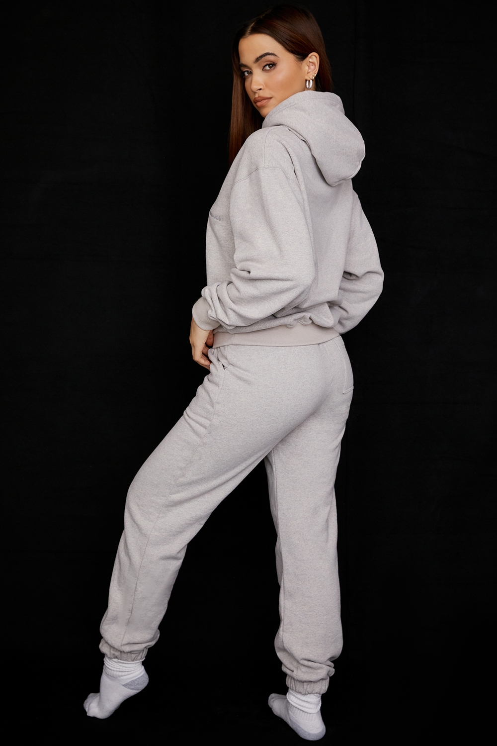 Sky  Light Grey Fleece Back Jogging Trousers — image 6