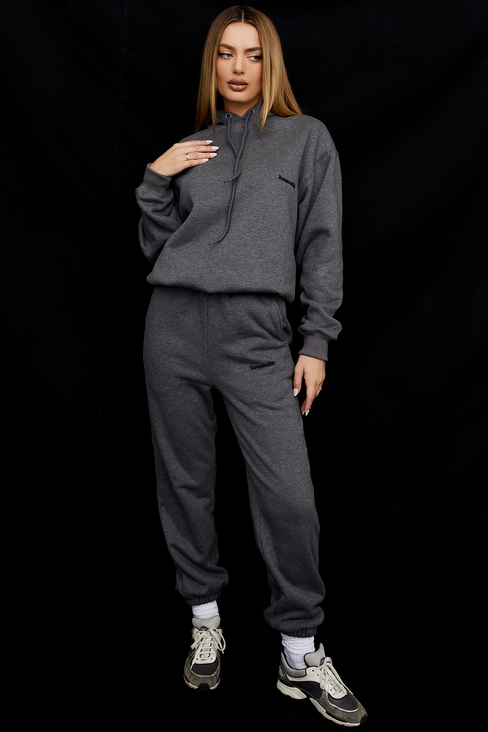 Sky  Dark Grey Fleece Back Jogging Trousers — image 3