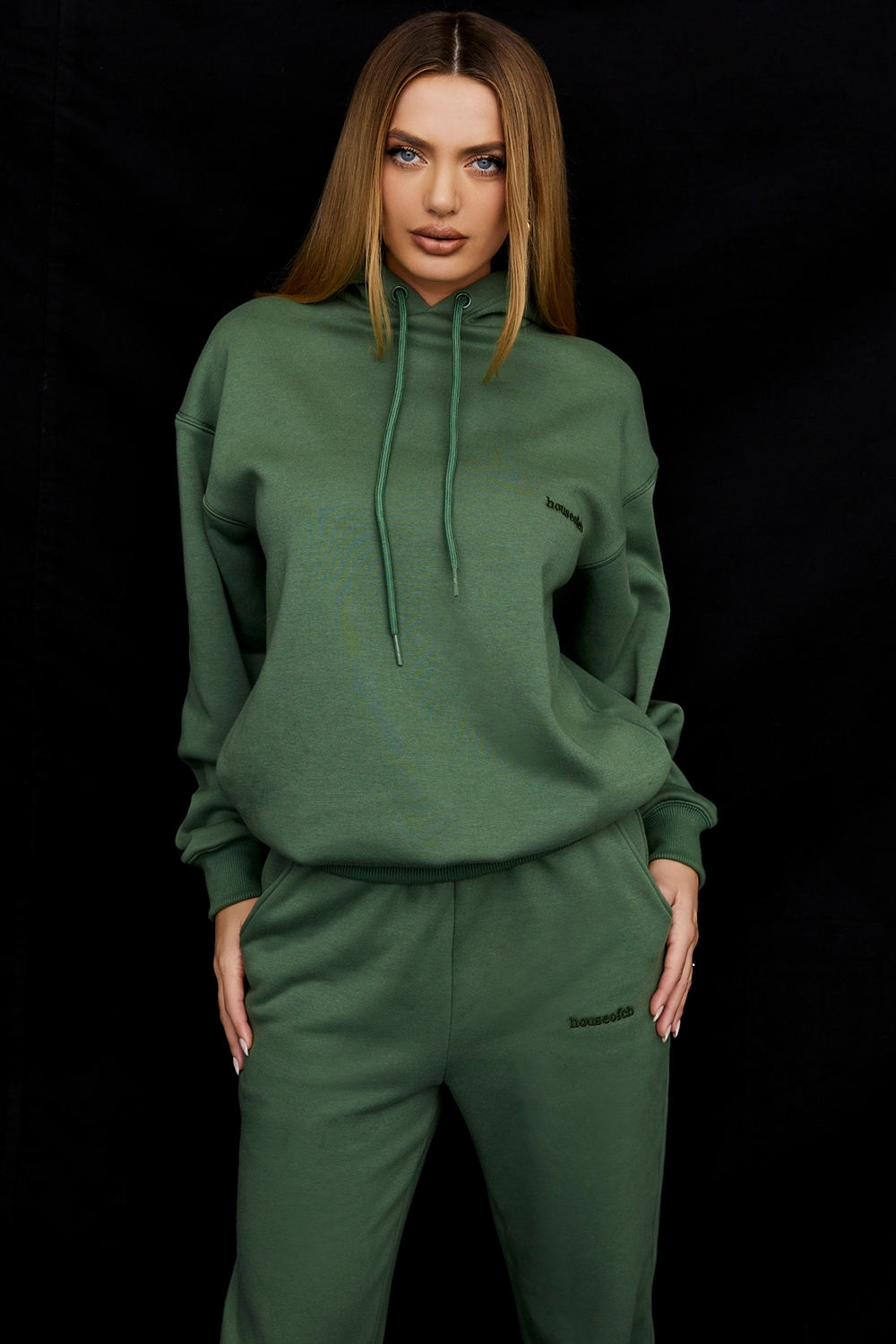 Halo  Moss Cotton Fleece-Back Oversized Hoodie — image 2