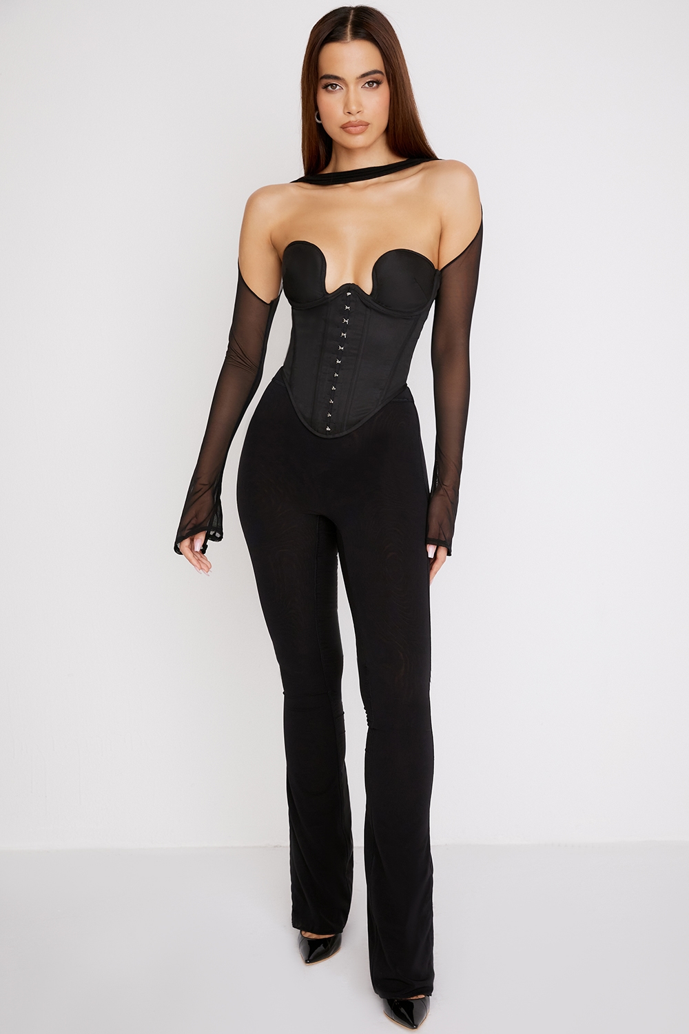 Erin  Black Mesh Trousers — image 2