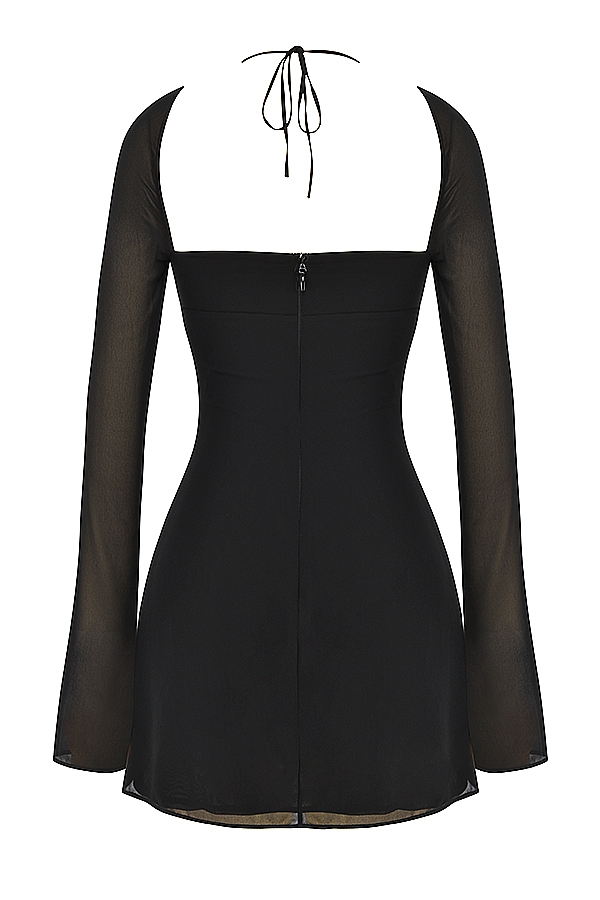 BabyDoll  Black Chiffon Halter Mini Dress — image 13