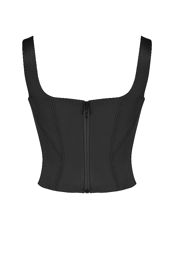 Rafa  Black Satin Longline Corset — image 16