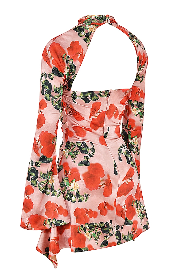 Toira  Rose Print Draped Corset Dress — image 13
