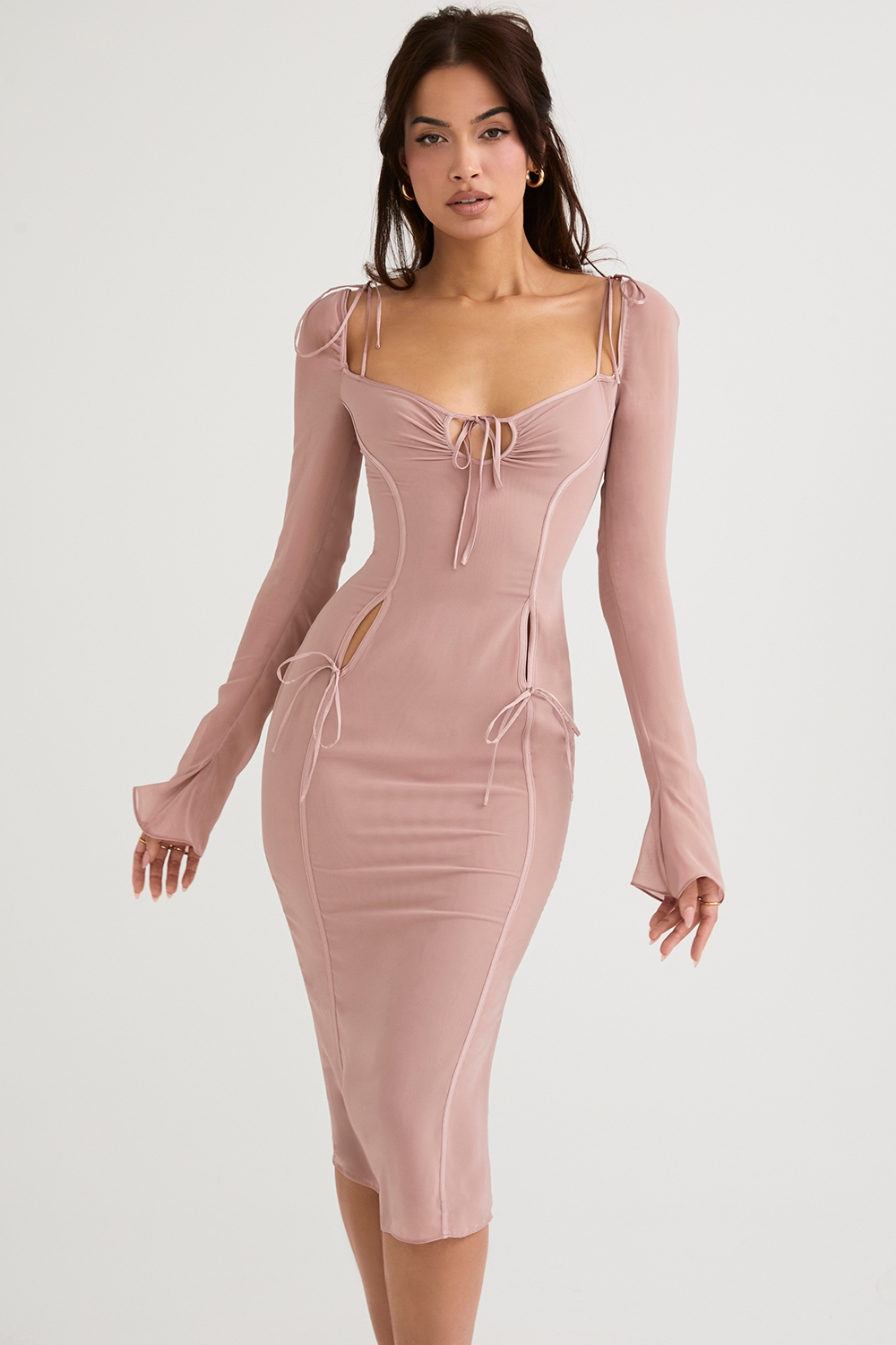 Ophelia  Blush Cutout Midi Dress — image 1