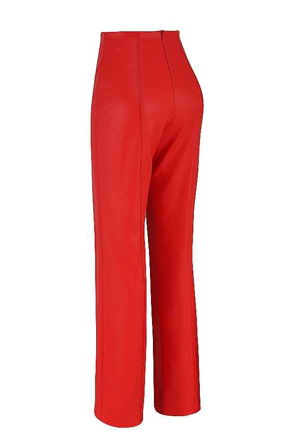 Elenaora  Scarlet Vegan Leather Trousers — image 11