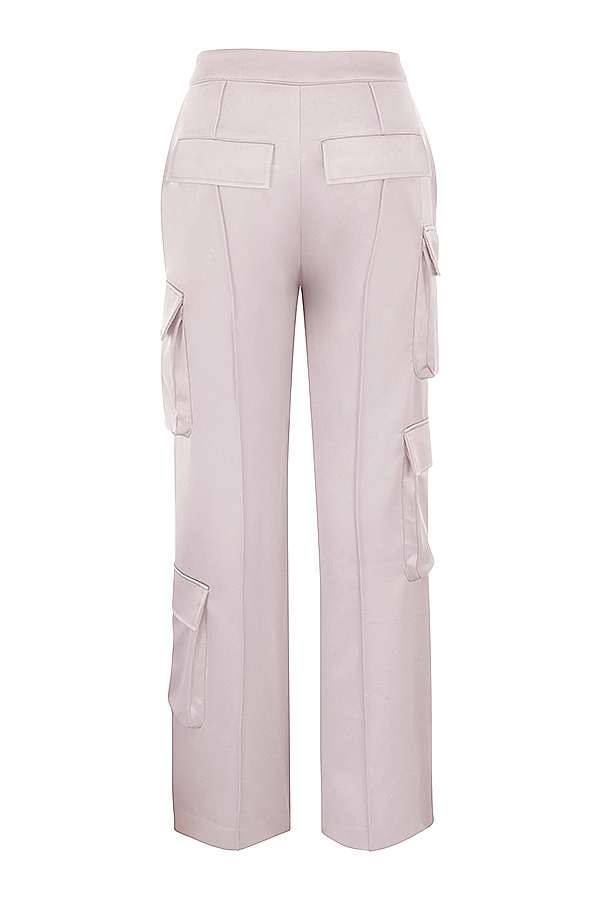 Daria  Crystal Satin Straight Leg Cargo Trousers — image 12