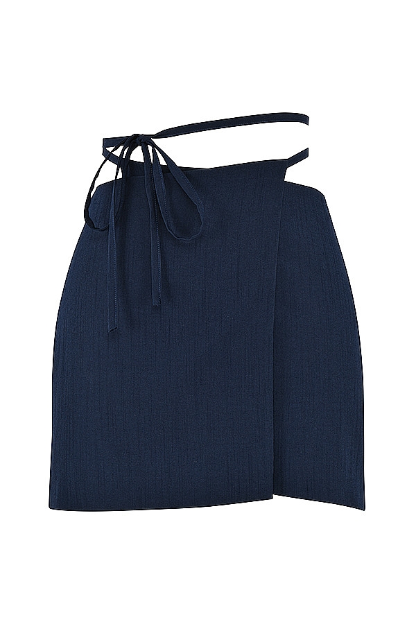 Pixie Mistress Rocks  Navy Wrap Front Mini Skirt - SALE — image 8
