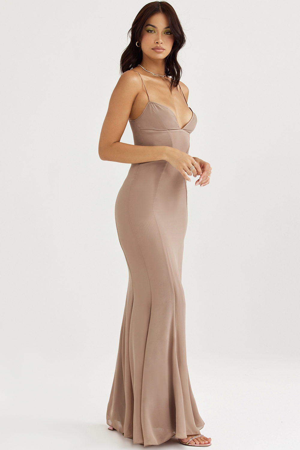 Loren  Latte Corset Maxi Dress — image 6