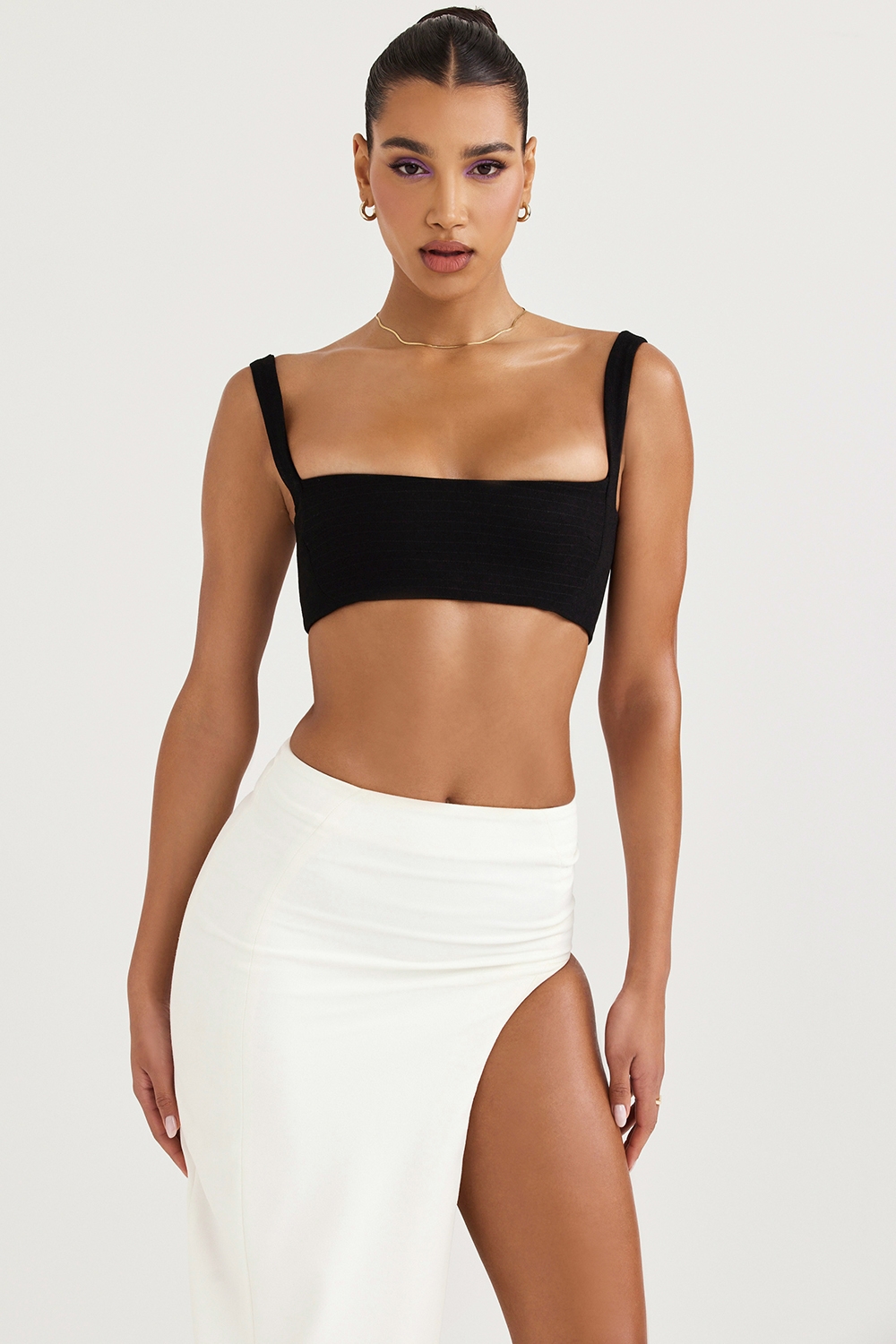 Luciana  Black Pleated Bandeau Top — image 5