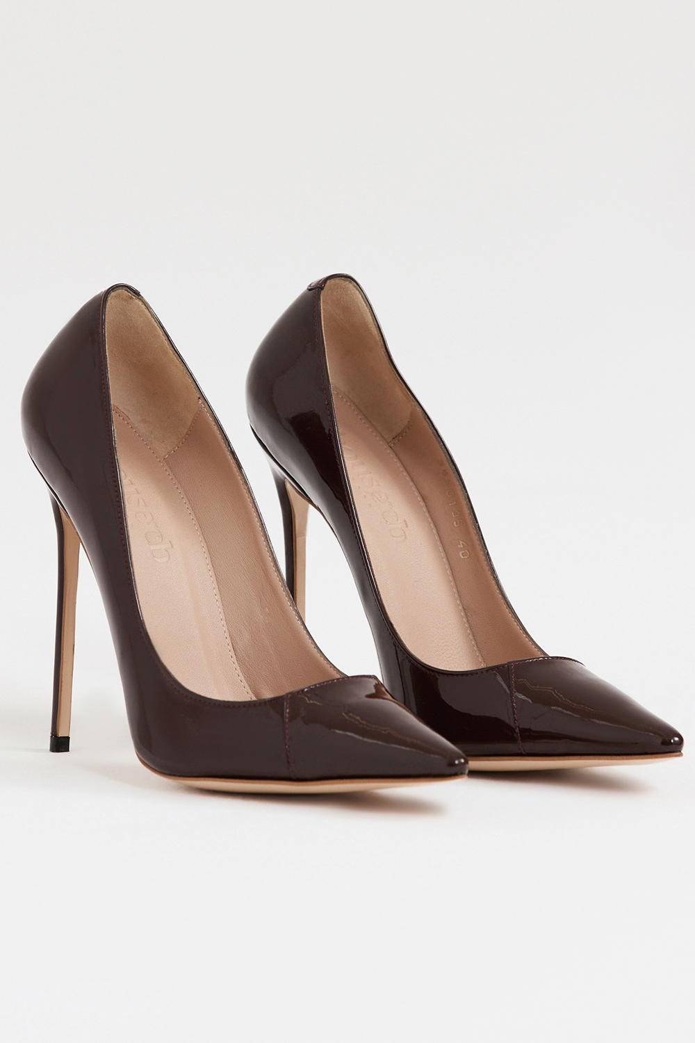 PARIS  5" Paint Brown Patent Leather Pointy Toe Heels — image 1