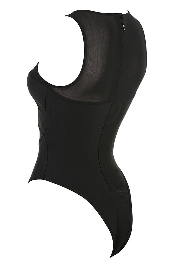 Chiara  Black Sleeveless Bandage Bodysuit — image 10