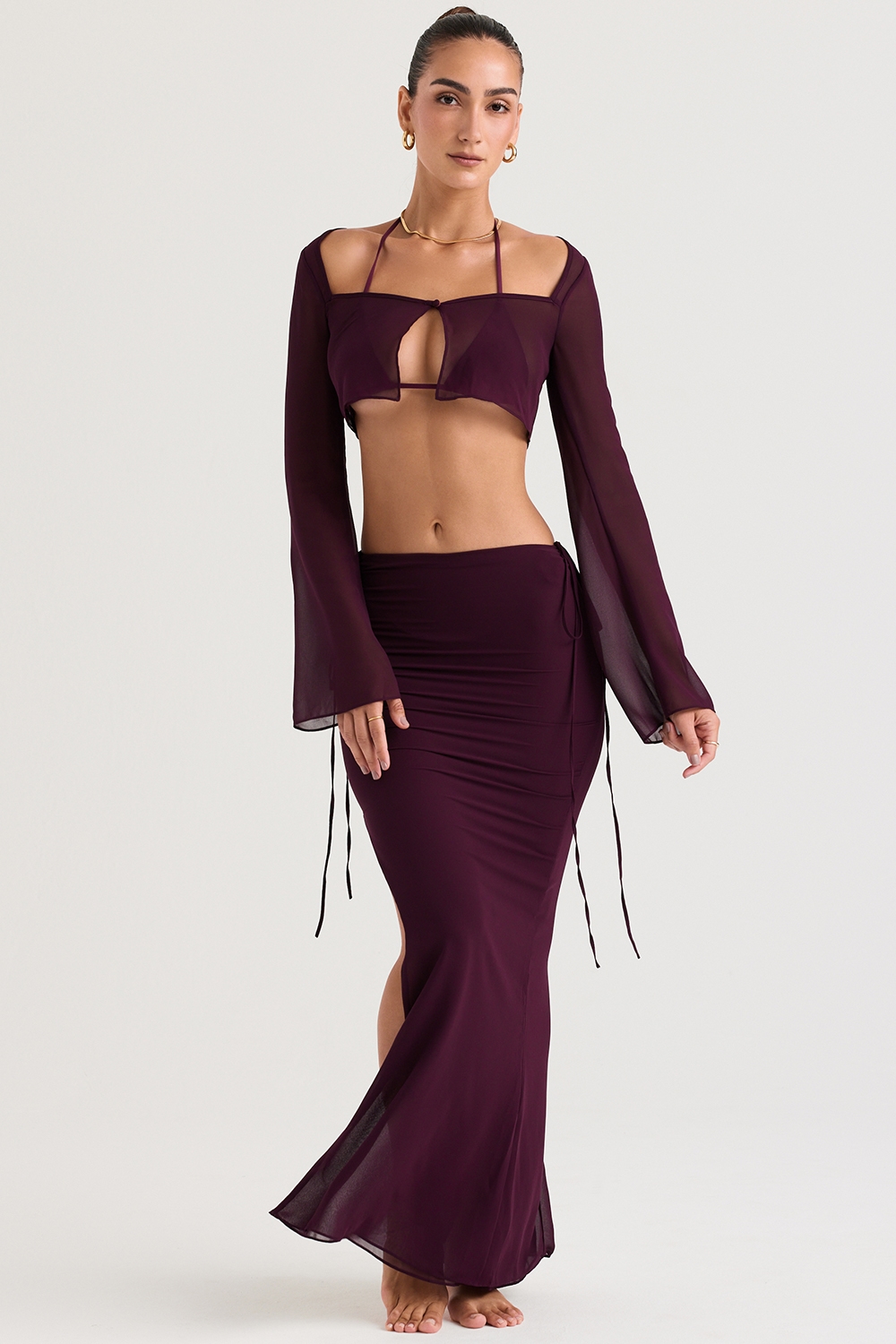 Amalfi  Prune Cutout Maxi Skirt — image 5