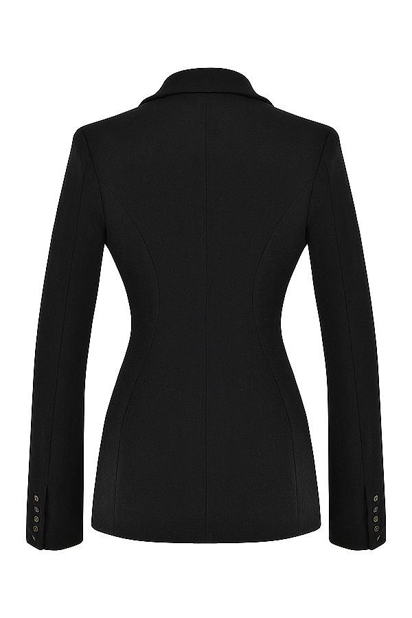 Nour  Black Crepe Cutout Blazer — image 12