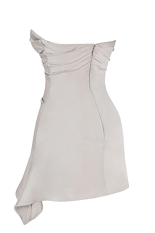 Jasmine  Oyster Draped Strapless Corset Dress — image 11