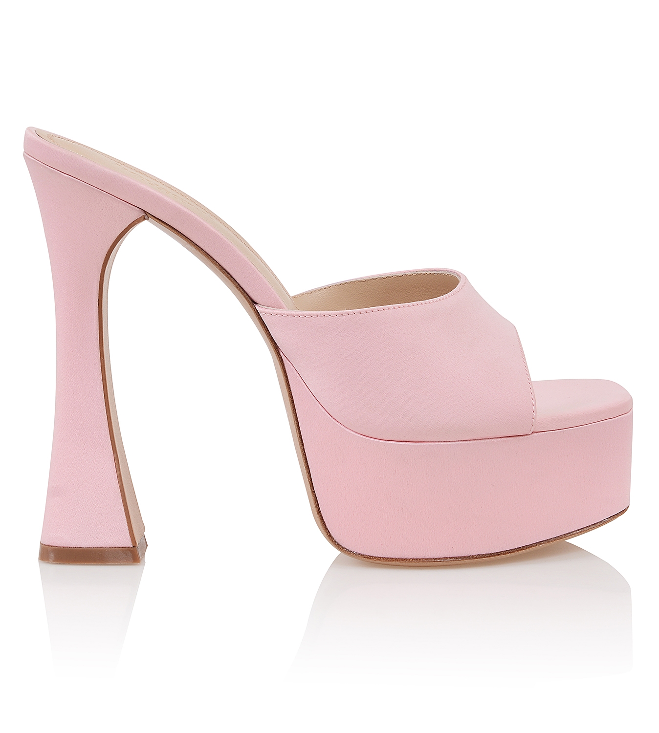 Alessandra  Pink Satin Platform Mules — image 4