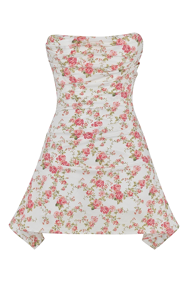 Jasmine  Rose Print Draped Corset Dress — image 14