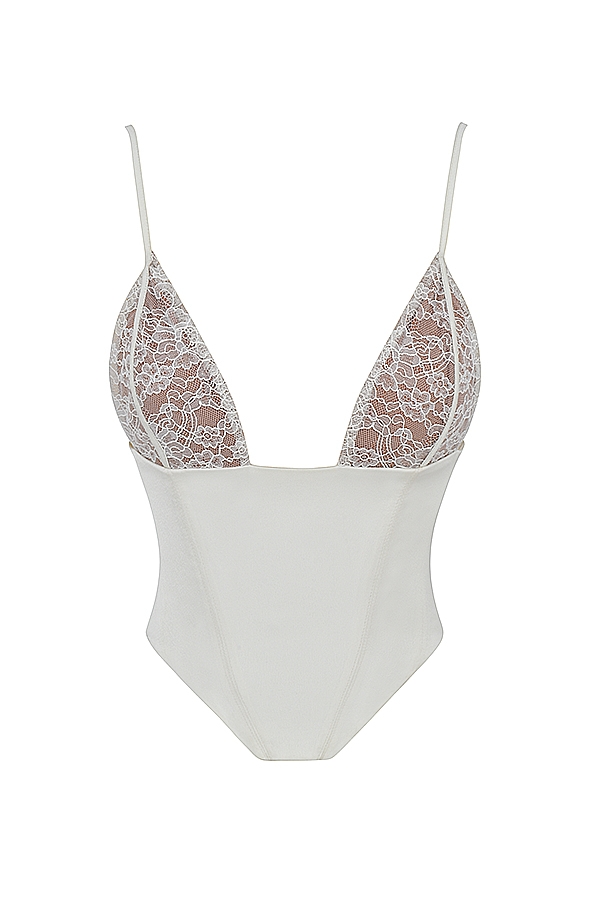 Emilee  Ivory Satin and Lace Corset — image 12