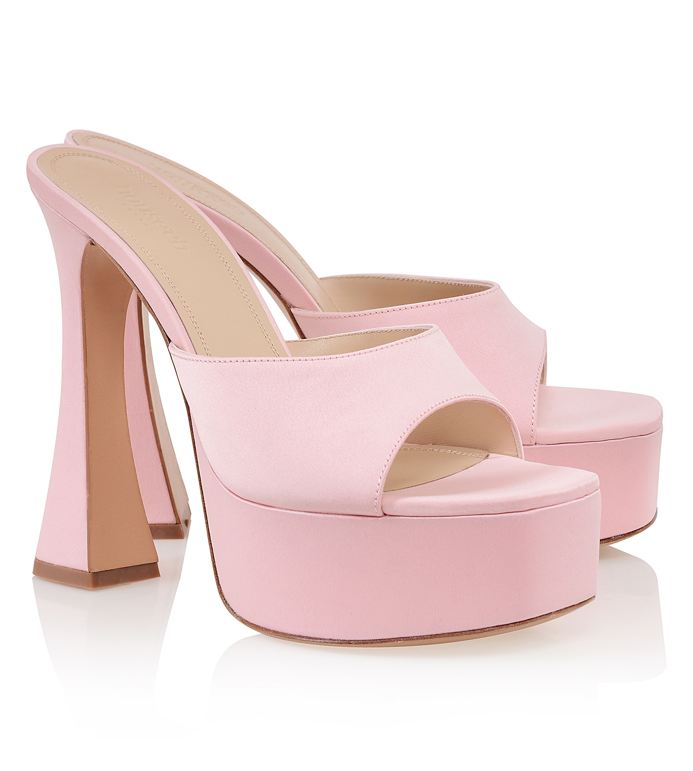 Alessandra  Pink Satin Platform Mules — image 5