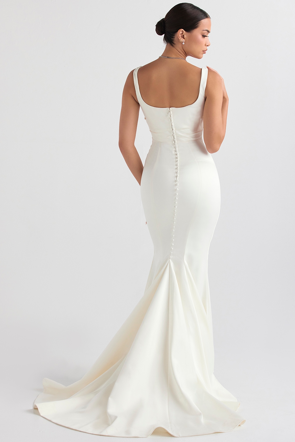 Emilie  Off White Satin Mermaid Bridal Gown — image 10