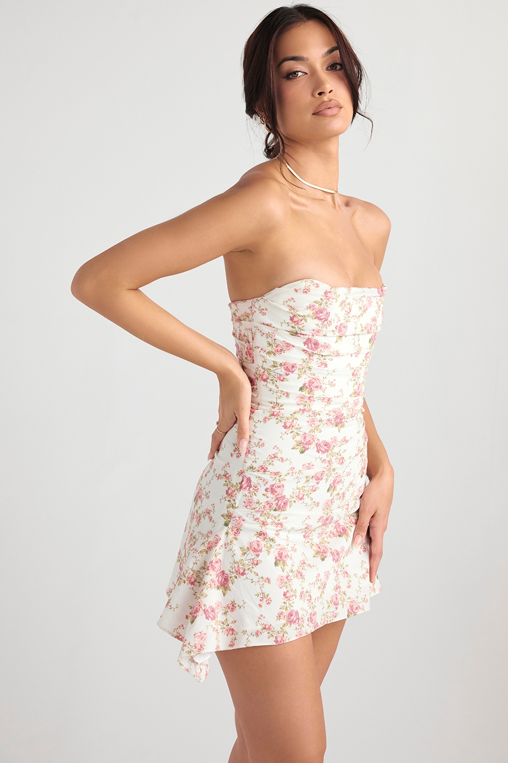Jasmine  Rose Print Draped Corset Dress — image 8