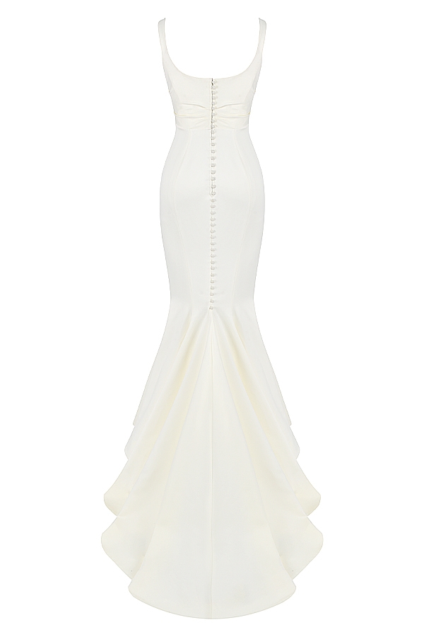 Emilie  Off White Satin Mermaid Bridal Gown — image 24