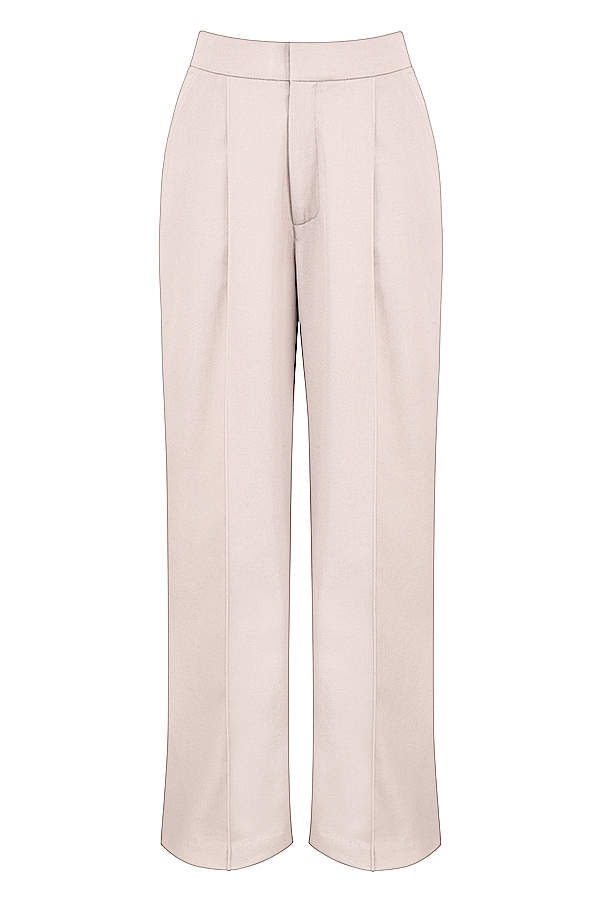 Alivia  Beige Loose Fit Trousers — image 10