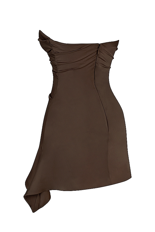 Jasmine  Chocolate Draped Strapless Corset Dress — image 10