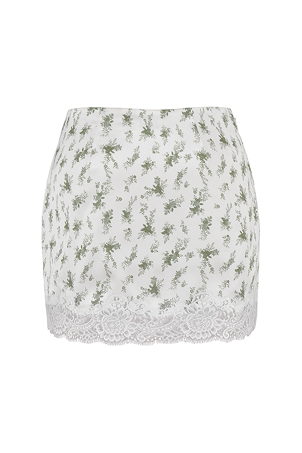 Noemie  Garden Print Lace Trim Mini Skirt — image 15