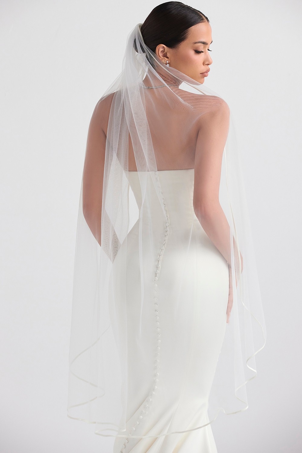 Simone  White Soft Tulle Veil — image 14