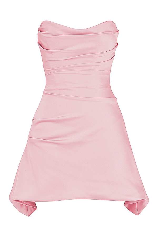 Jasmine  Rose Pink Draped Strapless Corset Dress — image 10