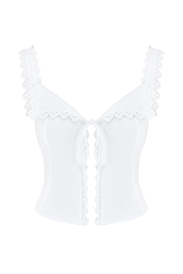Amber  White Lace Trim Top — image 16