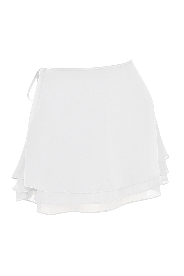 Clarice  White Floaty Layered Mini Skirt — image 14