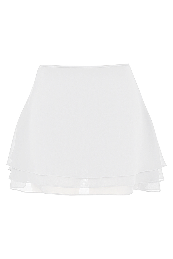 Clarice  White Floaty Layered Mini Skirt — image 15