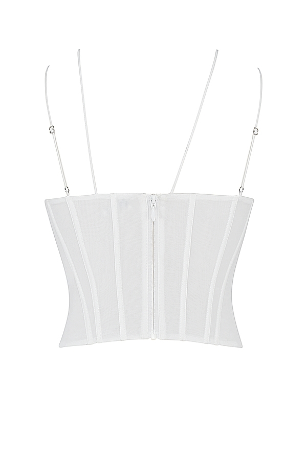 Orla  White Chiffon Strappy Corset — image 19