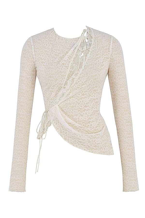Leala  Ivory Floral Lace Trim Top — image 15