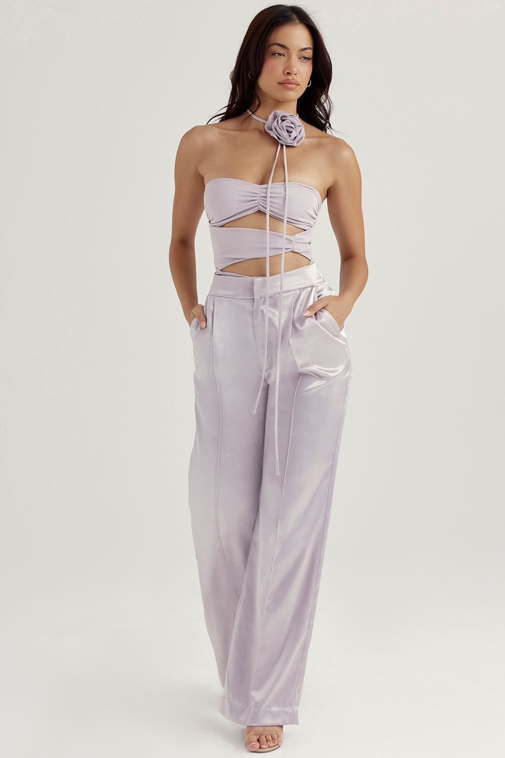 Joie  Grey Flower Trimmed Bodysuit — image 2