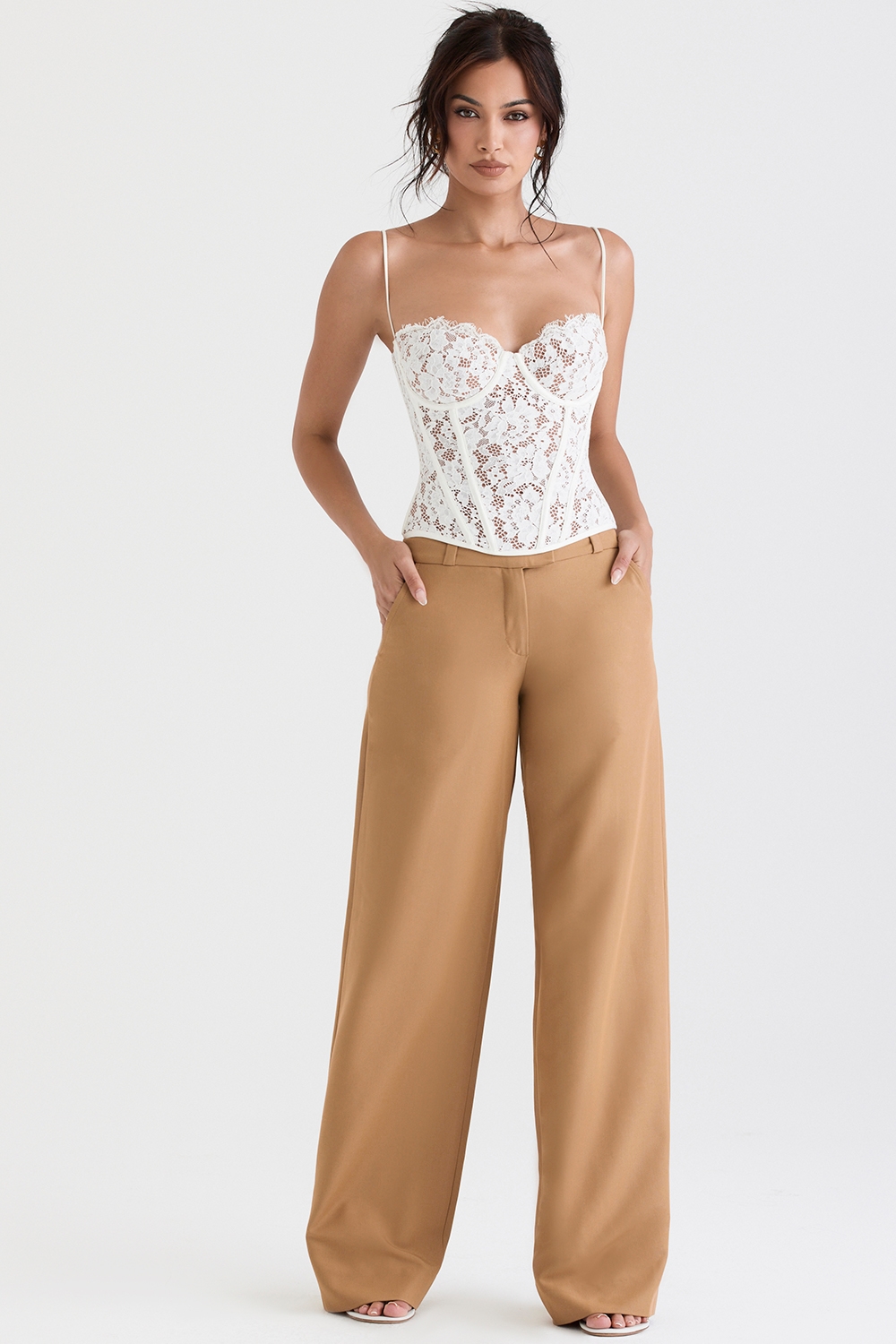 Cameron  Caramel Relaxed Tailored Trousers — image 3
