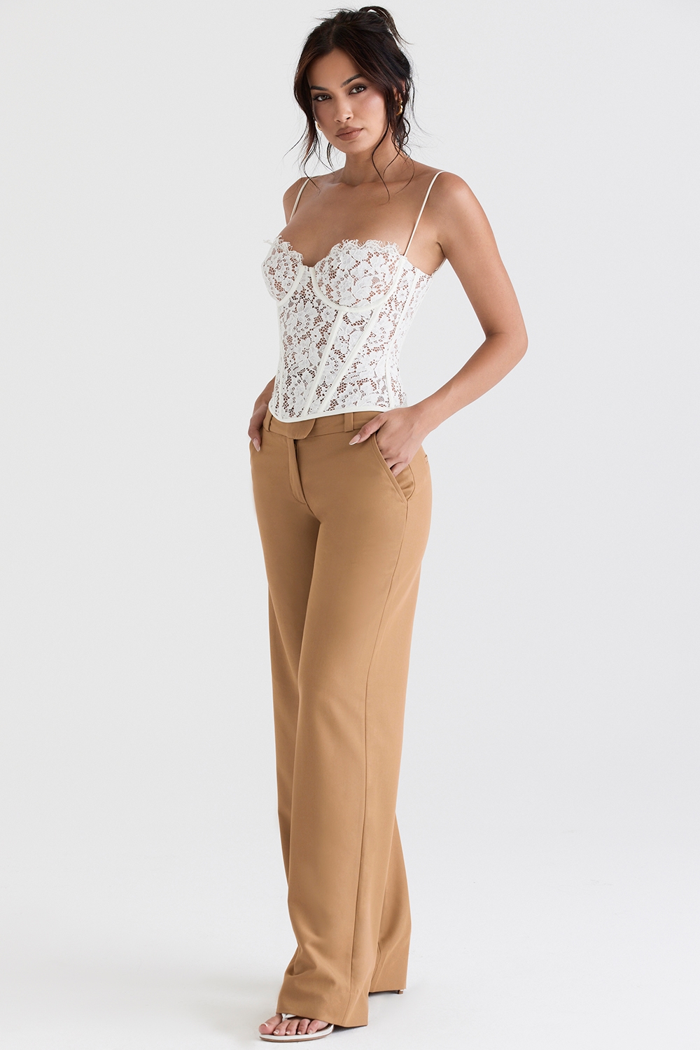 Cameron  Caramel Relaxed Tailored Trousers — image 6